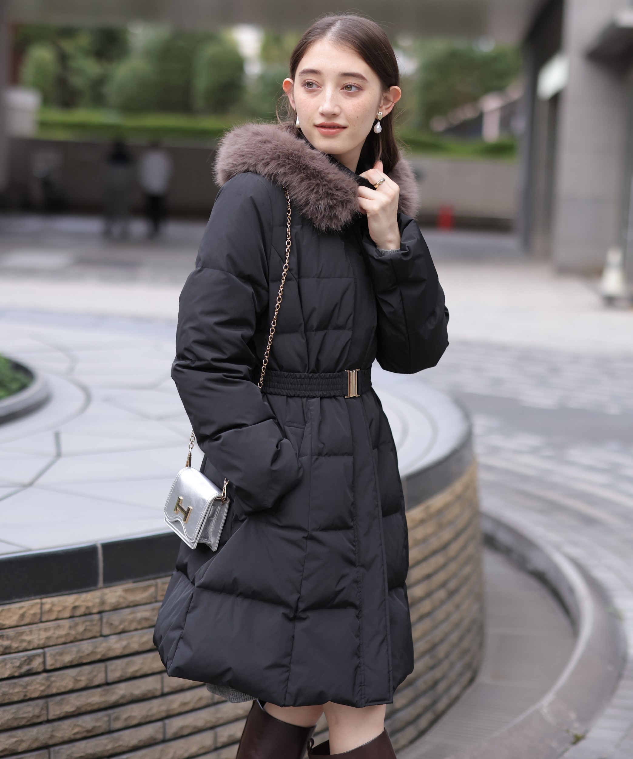 ストア Rirandture ファーコート Rirandture ツイードファーコート