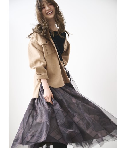 購入16800円 JUSGLITTY ジャスグリッティー スカート アルベージュ 中古・古着通販】JUSGLITTY (ジャスグリッティー) ドット刺繍