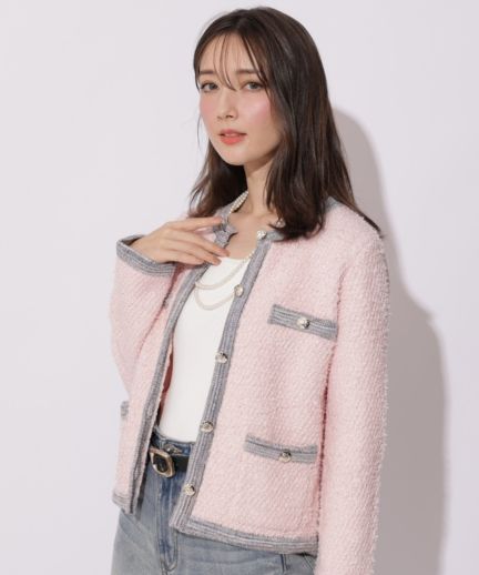 アプワイザーリッシェ 〈撥水〉ペプラムブルゾンジャケットピンクベージュ アプワイザーリッシェ撥水ぺプラムダウン